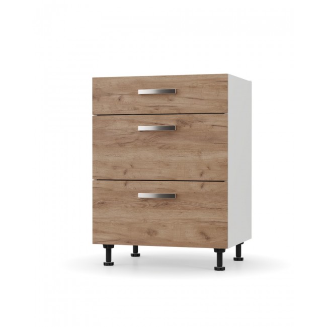 Κάτω συρταριέρα κουζίνας "CHARLOTΤE" σε χρώμα χρυσός δρυς 60x46.5x82