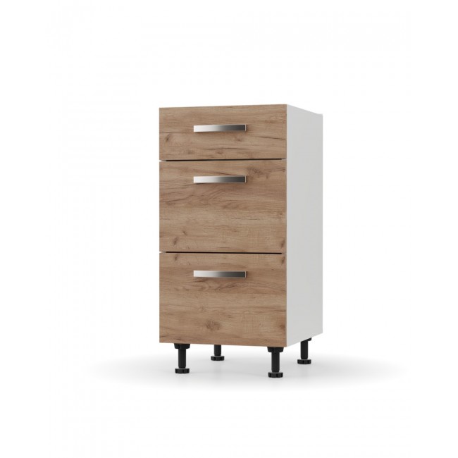 Κάτω συρταριέρα κουζίνας "CHARLOTΤE" σε χρώμα χρυσός δρυς 40x46.5x82