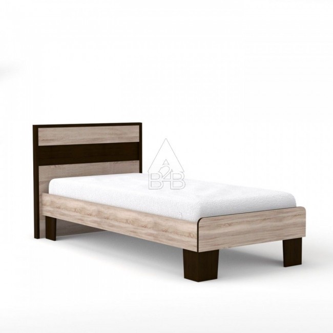 Κρεβάτι "SCARLET" μονό με σομιέ σε σονόμα-βέγγε χρώμα 90x200