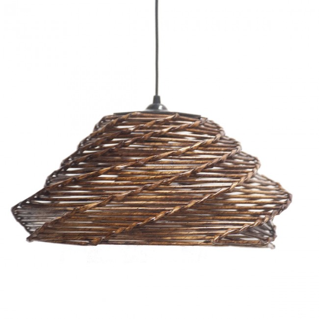 Μονόφωτο φωτιστικό από ανακυκλωμένο χαρτί σε καφέ χρώμα Φ40x65