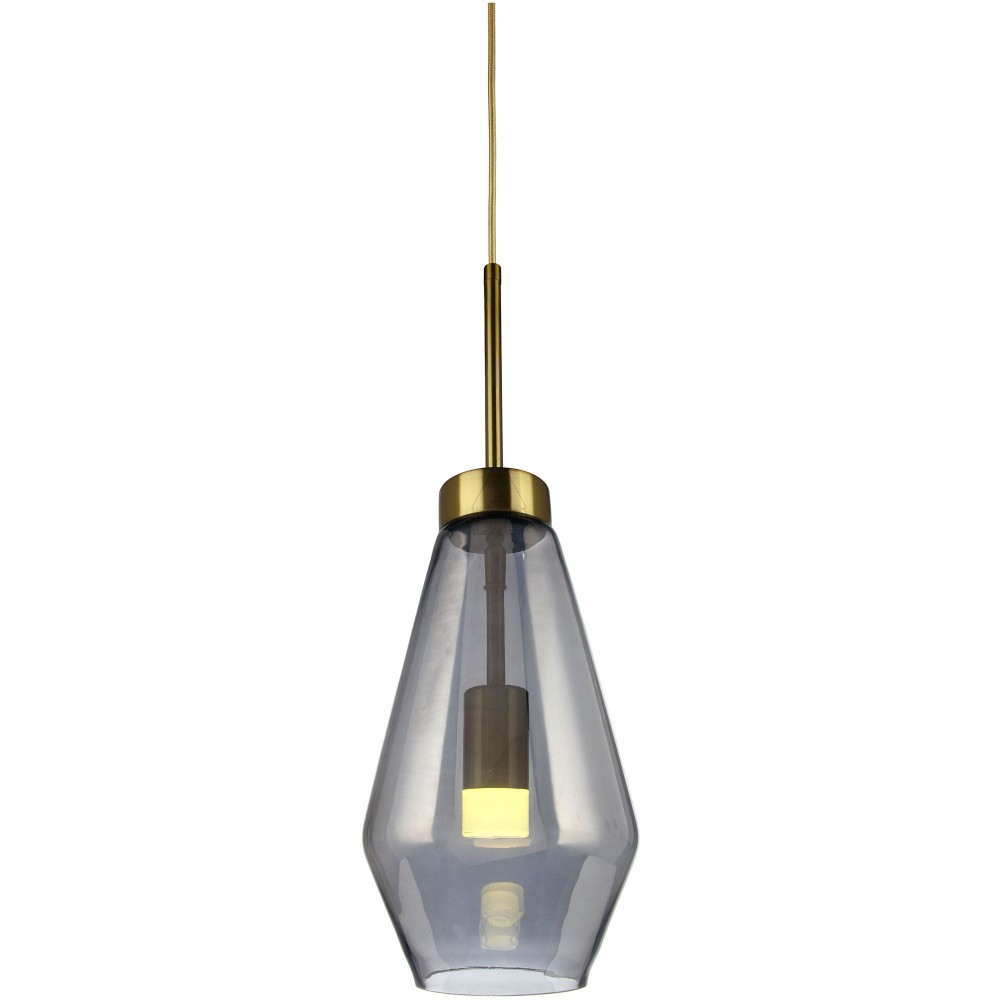 Φωτιστικό μονόφωτο από γυαλί/μέταλλο σε γκρι/χρυσό χρώμα G9 Φ17x140