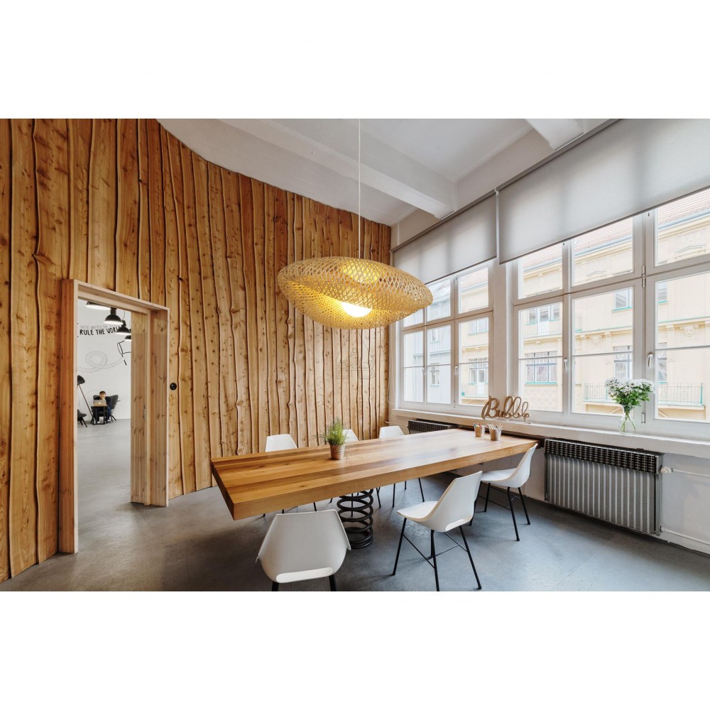 Φωτιστικό μονόφωτο "LAVA" από ψάθα σε φυσικό χρώμα 60x18x140 Ε27