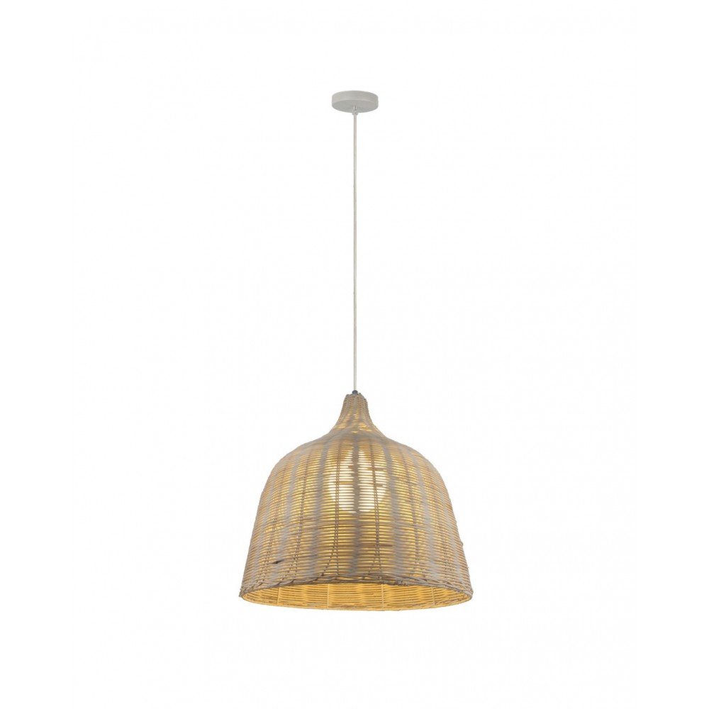 Φωτιστικό μονόφωτο "BASKET" από μπαμπού σε φυσικό χρώμα Φ45x100 Ε27