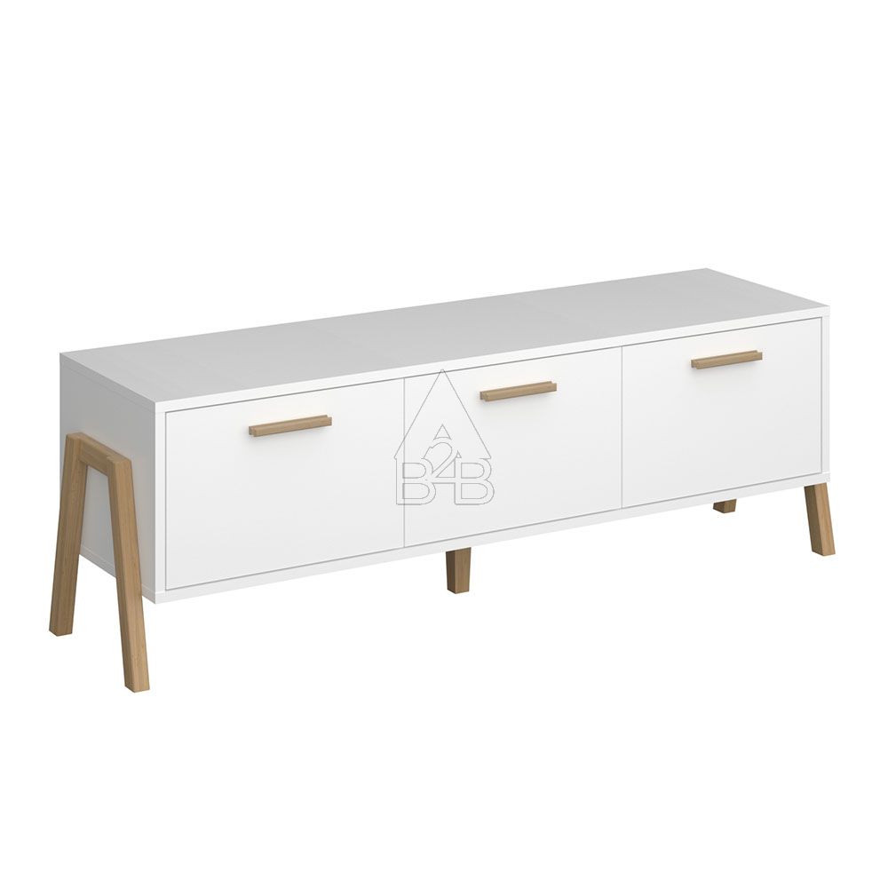 Έπιπλο τηλεόρασης "BELLE" σε λευκό χρώμα 149.5x41x49