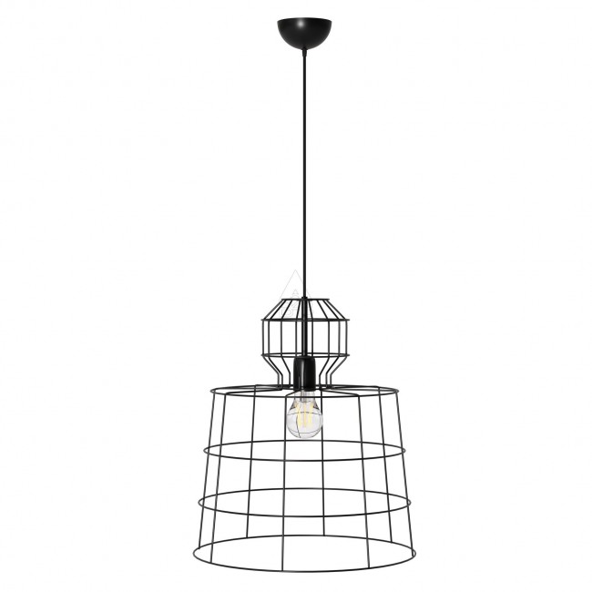 Φωτιστικό μονόφωτο από μέταλλο σε μαύρο χρώμα Ε27 Φ40x103