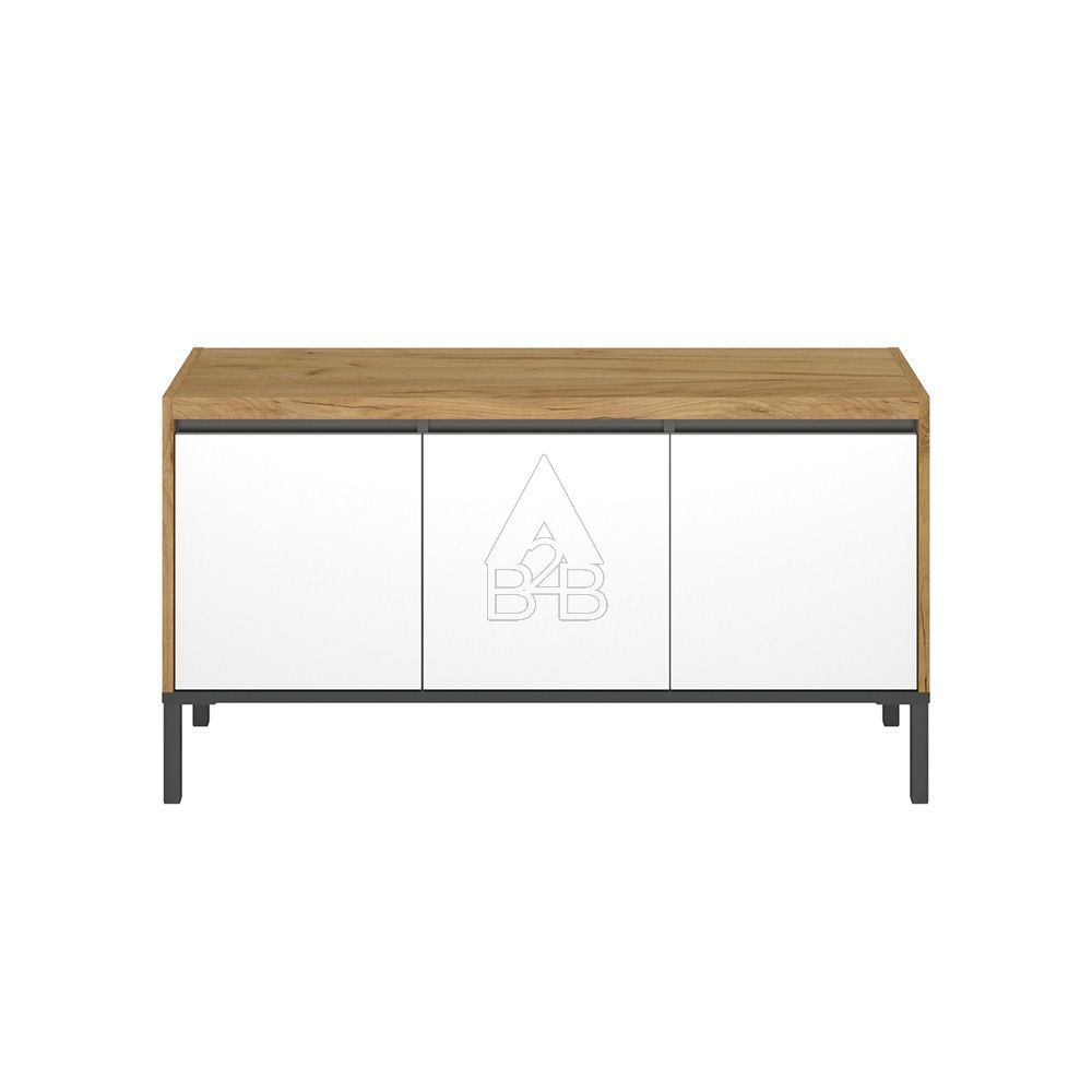 Έπιπλο τηλεόρασης "PALMOR" σε χρυσό/δρυς/λευκό χρώμα 113.5x40x60