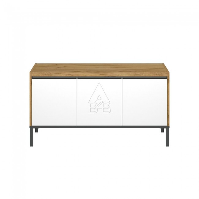 Έπιπλο τηλεόρασης "PALMOR" σε χρυσό/δρυς/λευκό χρώμα 113.5x40x60