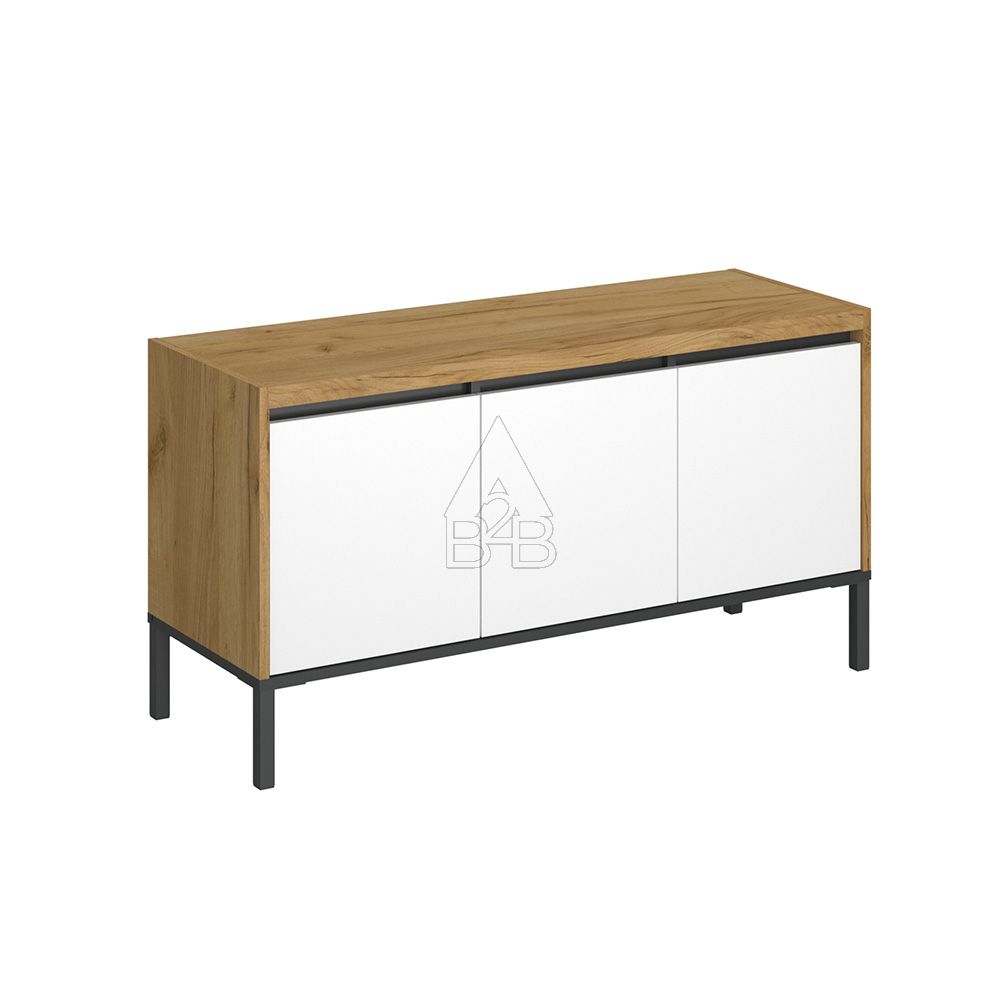 Έπιπλο τηλεόρασης "PALMOR" σε χρυσό/δρυς/λευκό χρώμα 113.5x40x60