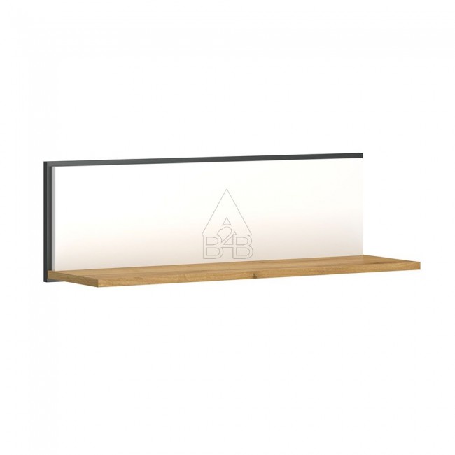 Ράφι τοίχου "PALMOR" σε χρυσό/δρυς/λέυκό χρώμα 77x23.5x24.5