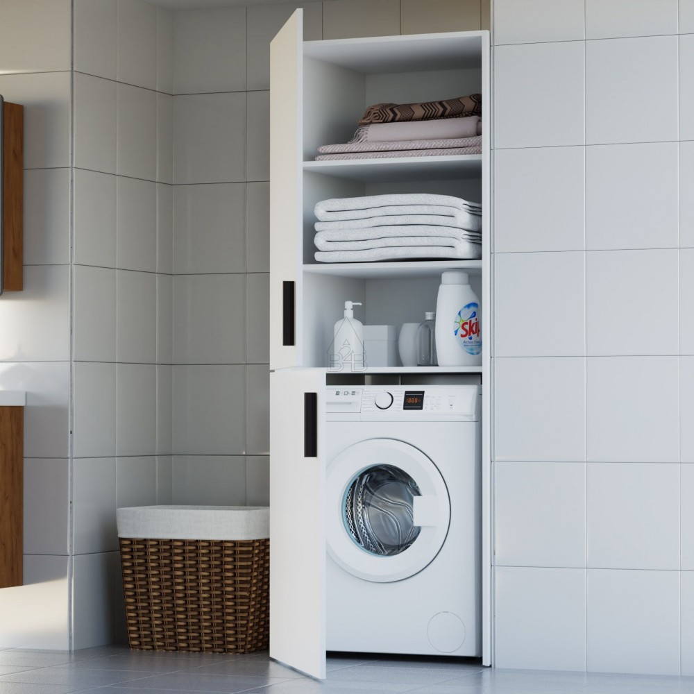 Ντουλάπα πλυντηρίου "LAUNDRY" σε λευκό χρώμα 70x70x190