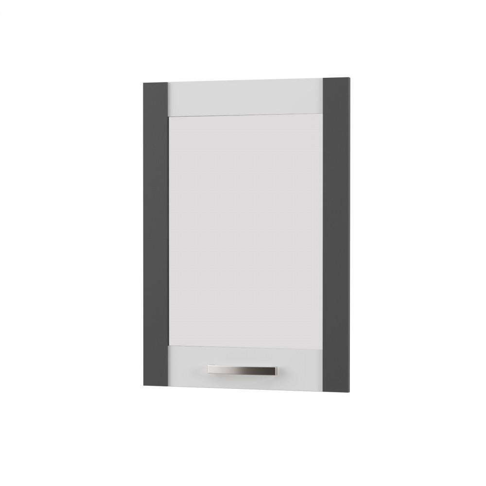 Άνω πορτάκι "CHARLOTTE" με τζάμι αριστερό σε χρώμα γραφίτη 50x71.8x1.6