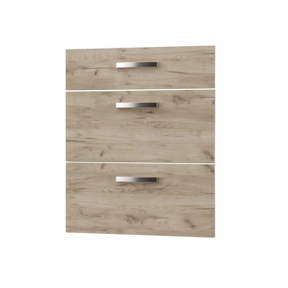 Πρόσοψη συρταριέρας "CHARLOTTE" 3 τμχ σε δρυς χρώμα 60x71.4x1.6