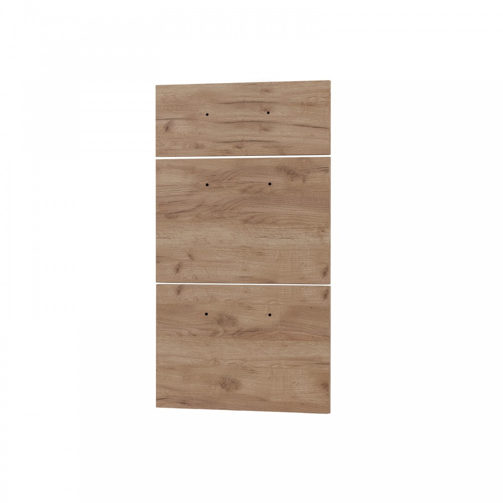 Πρόσοψη συρταρίερας "CHARLOTTE" 3 τμχ σε δρυς/χρυσό χρώμα 40x71.4x1.6