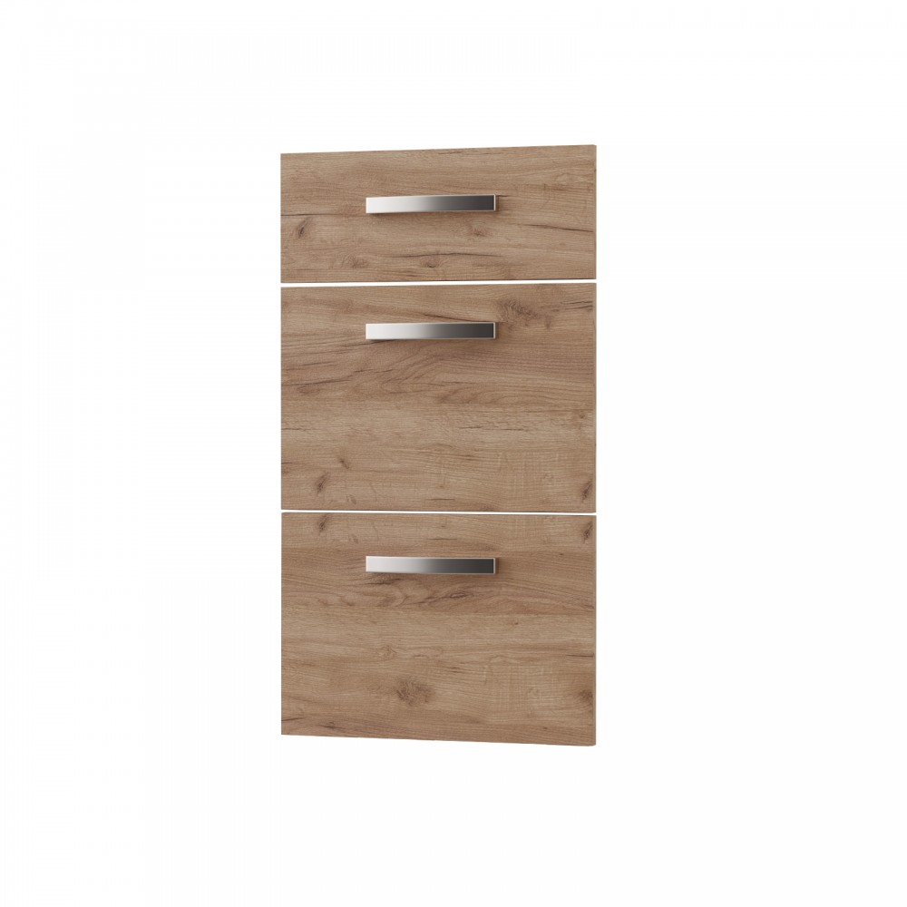 Πρόσοψη συρταρίερας "CHARLOTTE" 3 τμχ σε δρυς/χρυσό χρώμα 40x71.4x1.6