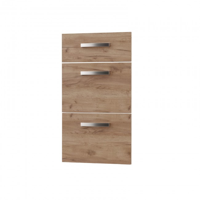 Πρόσοψη συρταρίερας "CHARLOTTE" 3 τμχ σε δρυς/χρυσό χρώμα 40x71.4x1.6