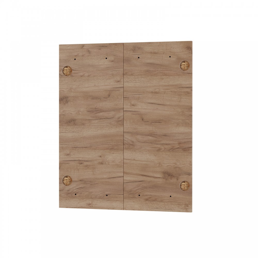 Κάτω πορτάκια "CHARLOTTE" 2 τμχ σε δρυς/χρυσό χρώμα 60x71.4x1.6