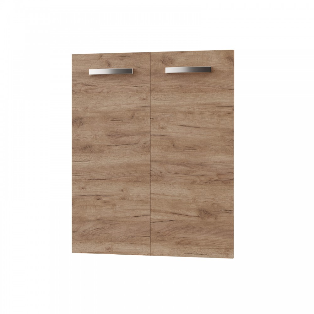 Κάτω πορτάκια "CHARLOTTE" 2 τμχ σε δρυς/χρυσό χρώμα 60x71.4x1.6