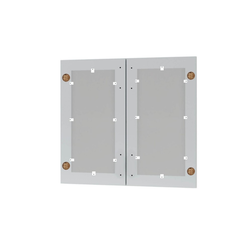 Άνω πορτάκια κουζίνας "MODEST" με τζάμι σε γκρι χρώμα 80x1,6x71,3