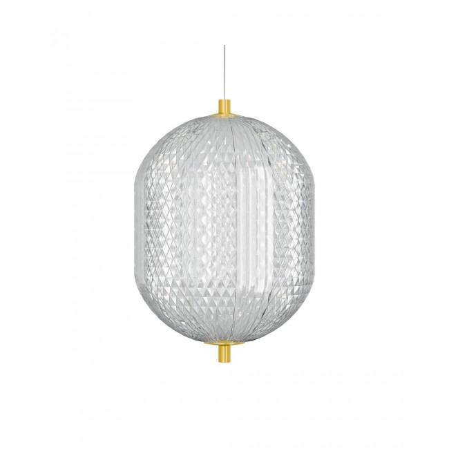 Φωτιστικό κρεμαστό LED από μέταλλο σε χρυσό χρώμα 20x15x120