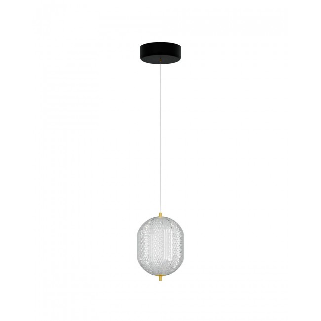 Φωτιστικό κρεμαστό LED από μέταλλο σε χρυσό χρώμα 20x15x120