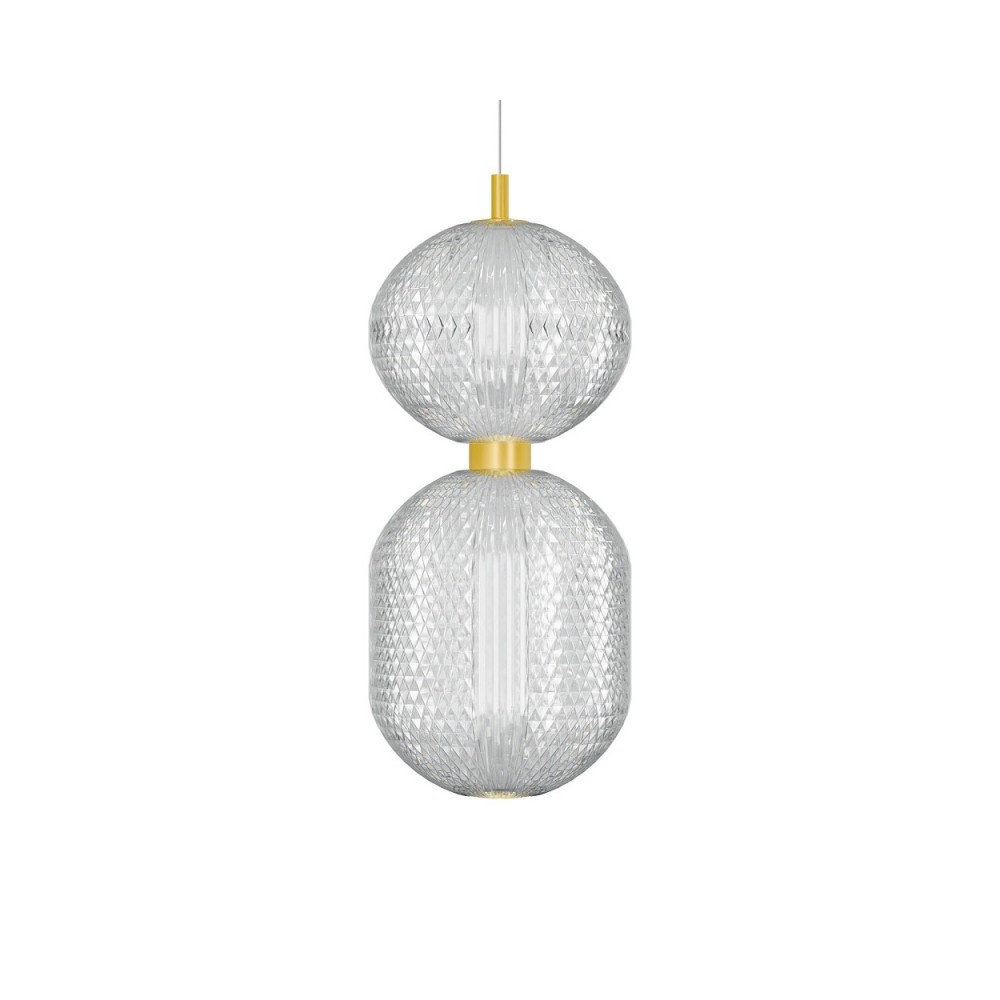 Φωτιστικό κρεμαστό LED από μέταλλο σε χρυσό χρώμα 39x15x120