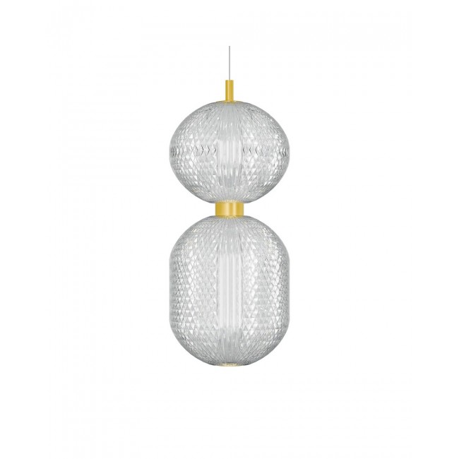 Φωτιστικό κρεμαστό LED από μέταλλο σε χρυσό χρώμα 39x15x120