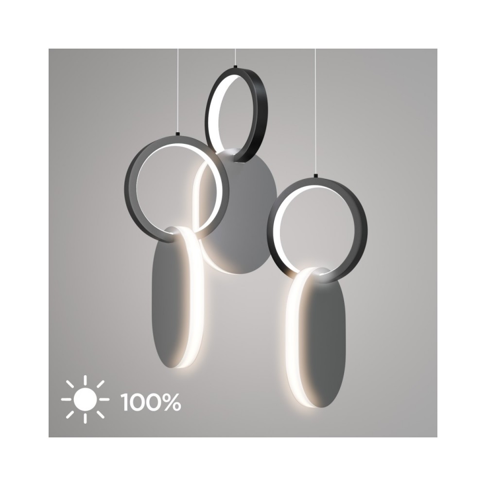 Φωτιστικό οροφής LED "SYMMETRIC" από μέταλλο σε χρώμα μαύρο/λευκό Φ25x120cm