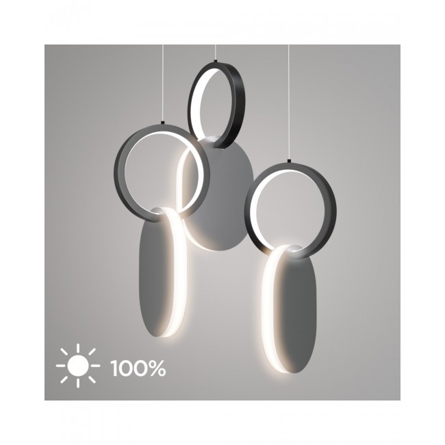 Φωτιστικό οροφής LED "SYMMETRIC" από μέταλλο σε χρώμα μαύρο/λευκό Φ25x120cm