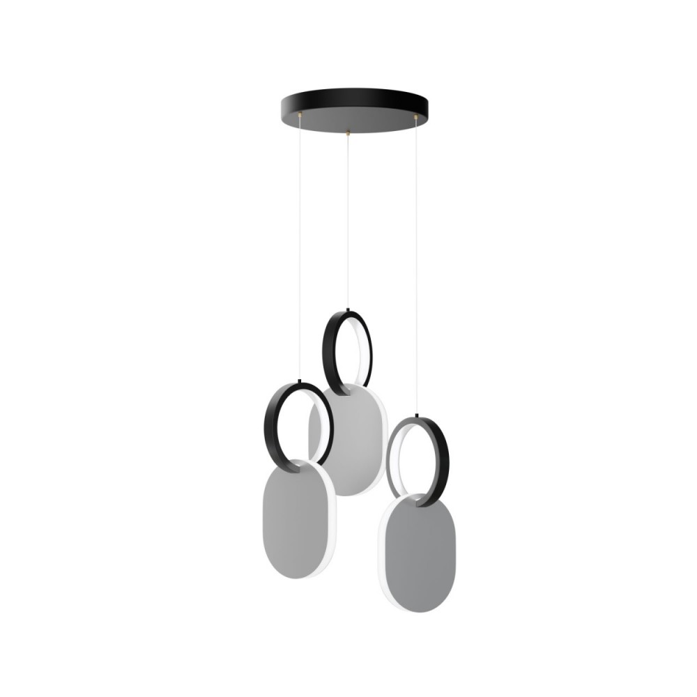 Φωτιστικό οροφής LED "SYMMETRIC" από μέταλλο σε χρώμα μαύρο/λευκό Φ25x120cm