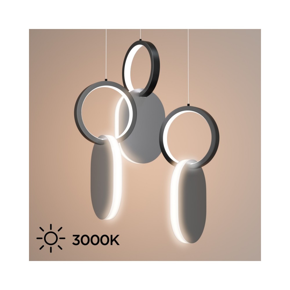 Φωτιστικό οροφής LED "SYMMETRIC" από μέταλλο σε χρώμα μαύρο/λευκό Φ25x120cm