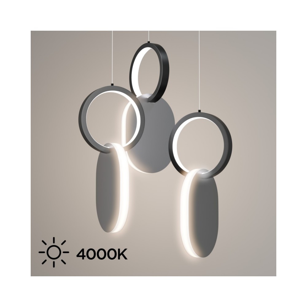 Φωτιστικό οροφής LED "SYMMETRIC" από μέταλλο σε χρώμα μαύρο/λευκό Φ25x120cm