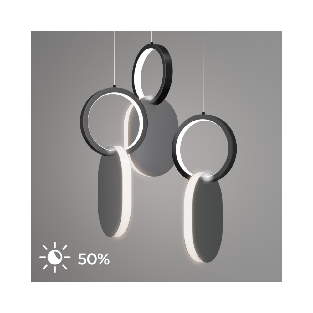 Φωτιστικό οροφής LED "SYMMETRIC" από μέταλλο σε χρώμα μαύρο/λευκό Φ25x120cm