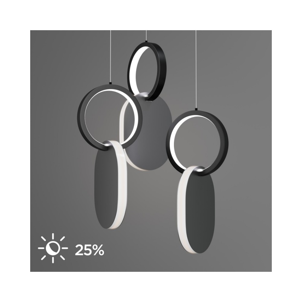 Φωτιστικό οροφής LED "SYMMETRIC" από μέταλλο σε χρώμα μαύρο/λευκό Φ25x120cm