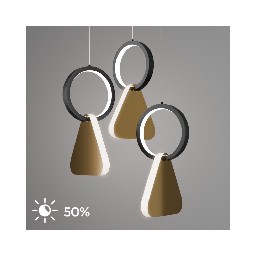 Φωτιστικό οροφής LED "SYMMETRIC" από μέταλλο σε χρώμα μαύρο/χρυσό Φ25x120cm