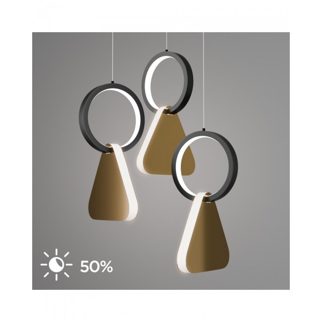 Φωτιστικό οροφής LED "SYMMETRIC" από μέταλλο σε χρώμα μαύρο/χρυσό Φ25x120cm