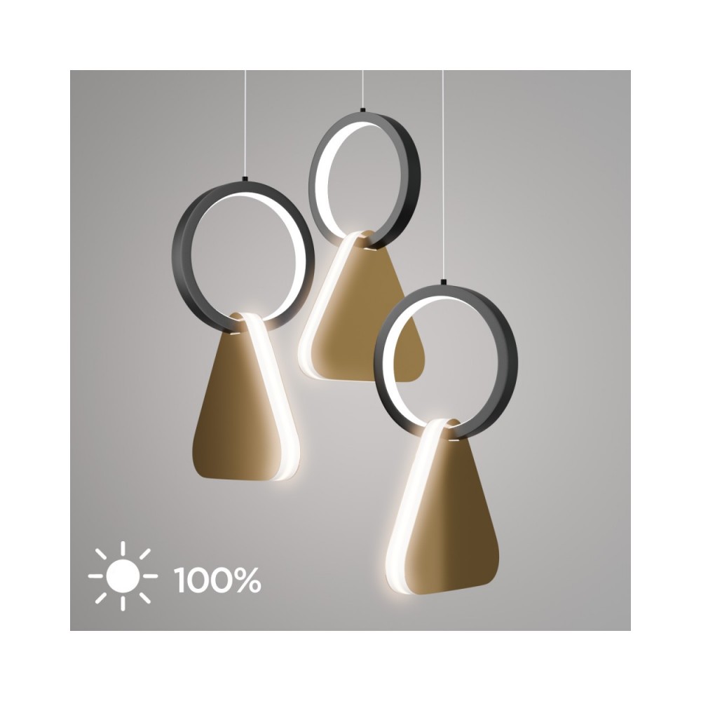 Φωτιστικό οροφής LED "SYMMETRIC" από μέταλλο σε χρώμα μαύρο/χρυσό Φ25x120cm