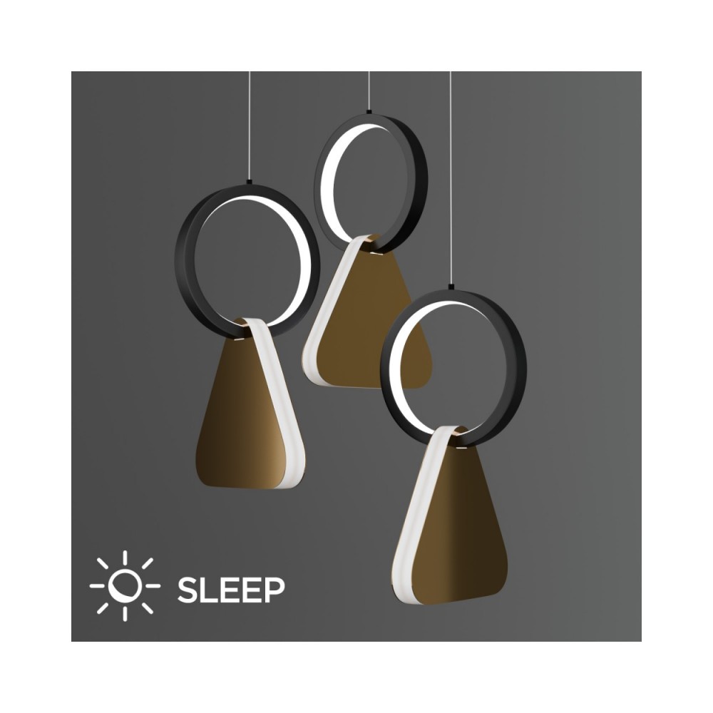 Φωτιστικό οροφής LED "SYMMETRIC" από μέταλλο σε χρώμα μαύρο/χρυσό Φ25x120cm