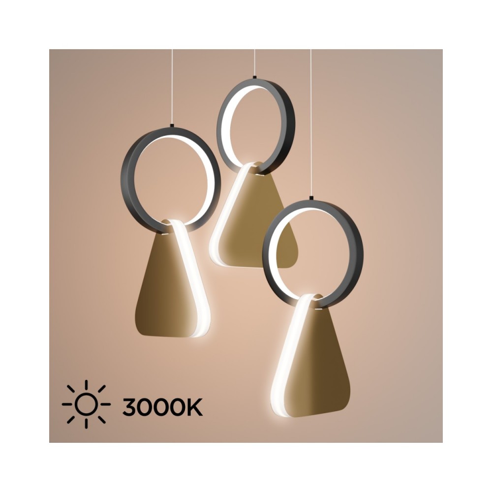 Φωτιστικό οροφής LED "SYMMETRIC" από μέταλλο σε χρώμα μαύρο/χρυσό Φ25x120cm