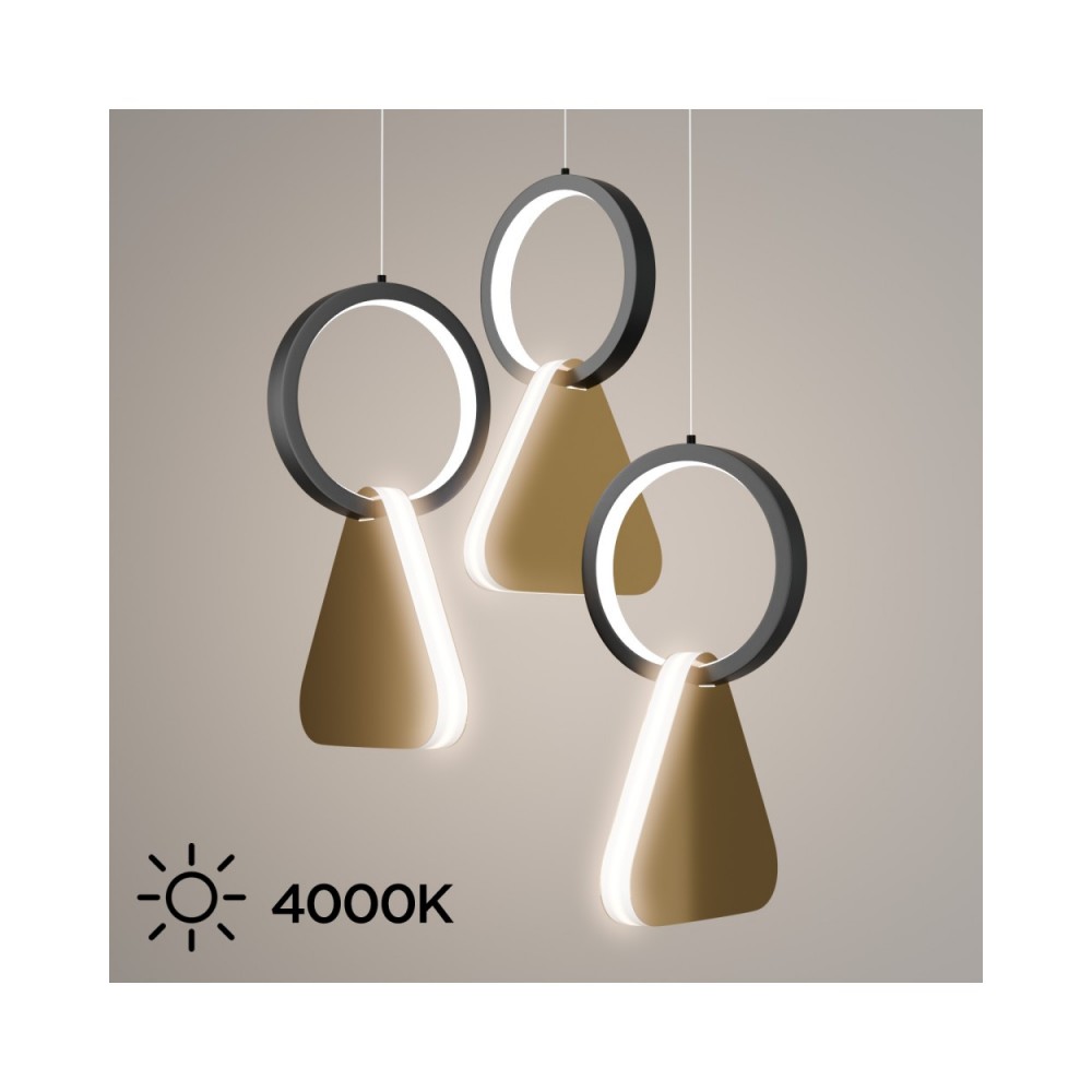 Φωτιστικό οροφής LED "SYMMETRIC" από μέταλλο σε χρώμα μαύρο/χρυσό Φ25x120cm