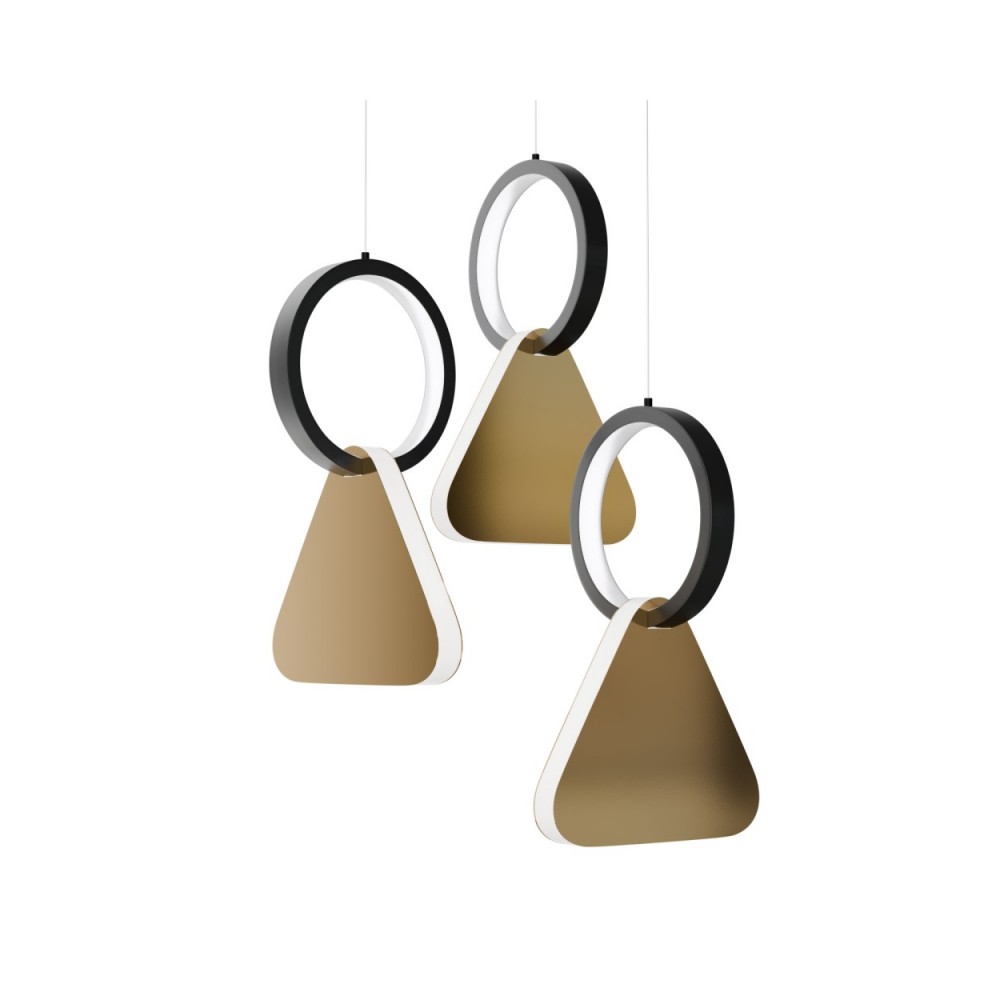 Φωτιστικό οροφής LED "SYMMETRIC" από μέταλλο σε χρώμα μαύρο/χρυσό Φ25x120cm