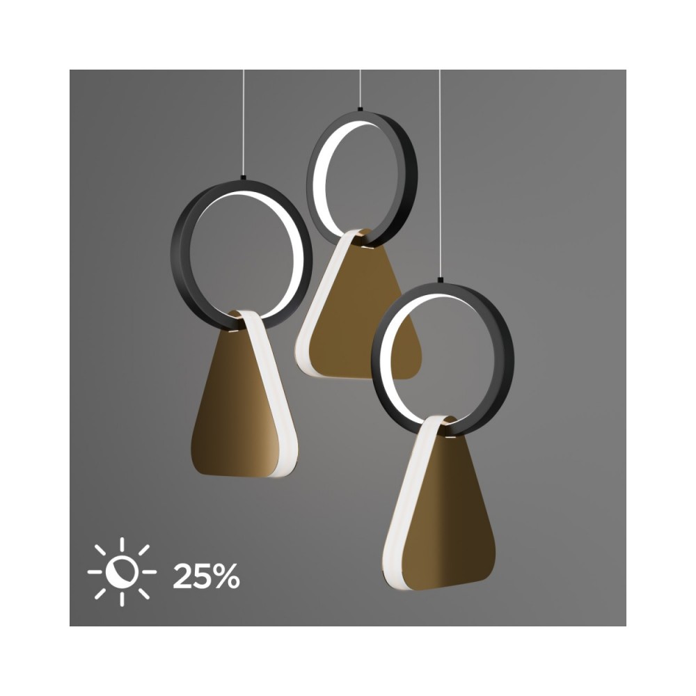 Φωτιστικό οροφής LED "SYMMETRIC" από μέταλλο σε χρώμα μαύρο/χρυσό Φ25x120cm