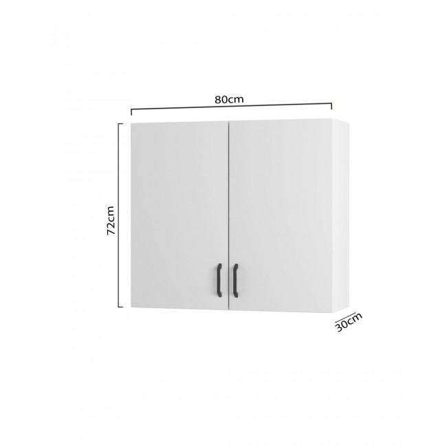 Πάνω ντουλάπι κουζίνας "MODEST" σε γκρι χρώμα 80x30x72