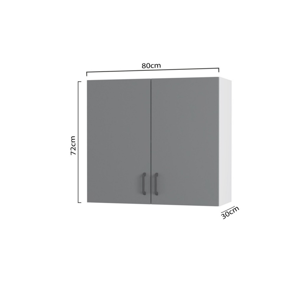 Πάνω ντουλάπι κουζίνας "MODEST" σε ανθρακί χρώμα 80x30x72