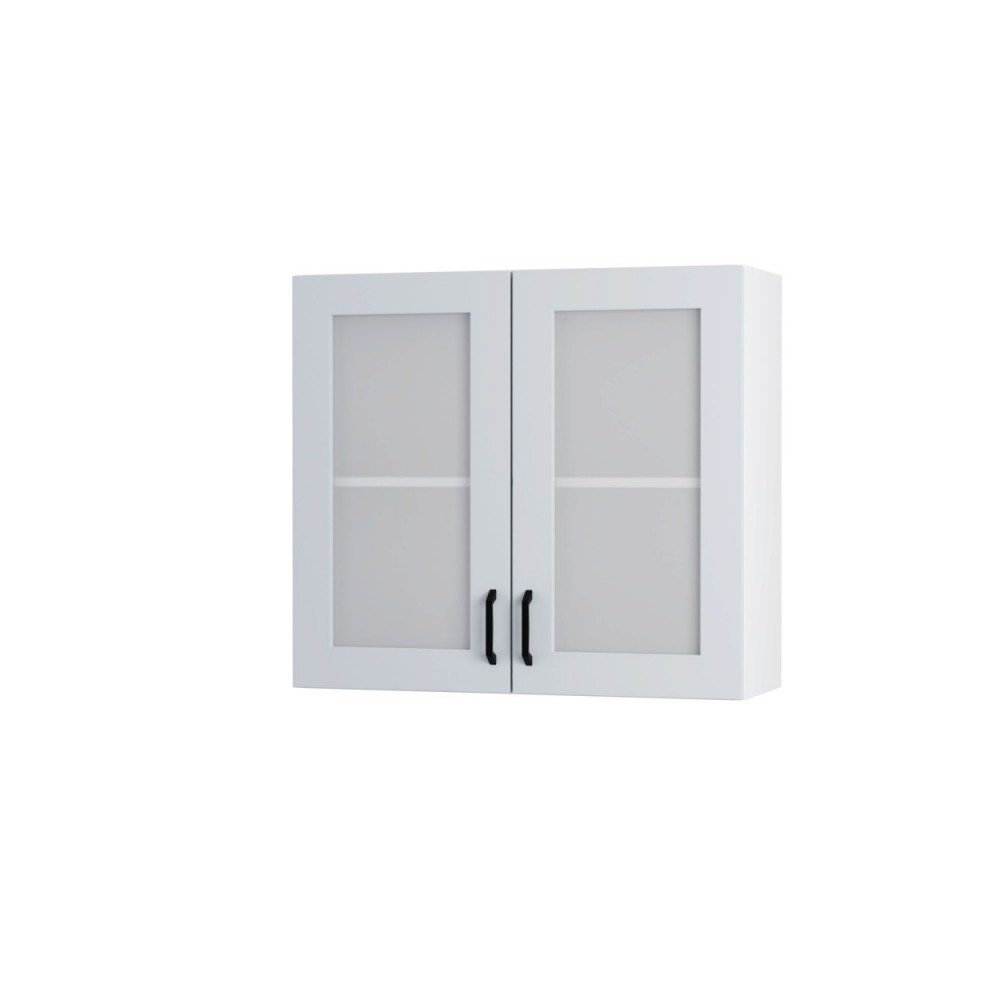 Πάνω ντουλάπι βιτρίνα "MODEST" σε γκρι χρώμα 80x30x72