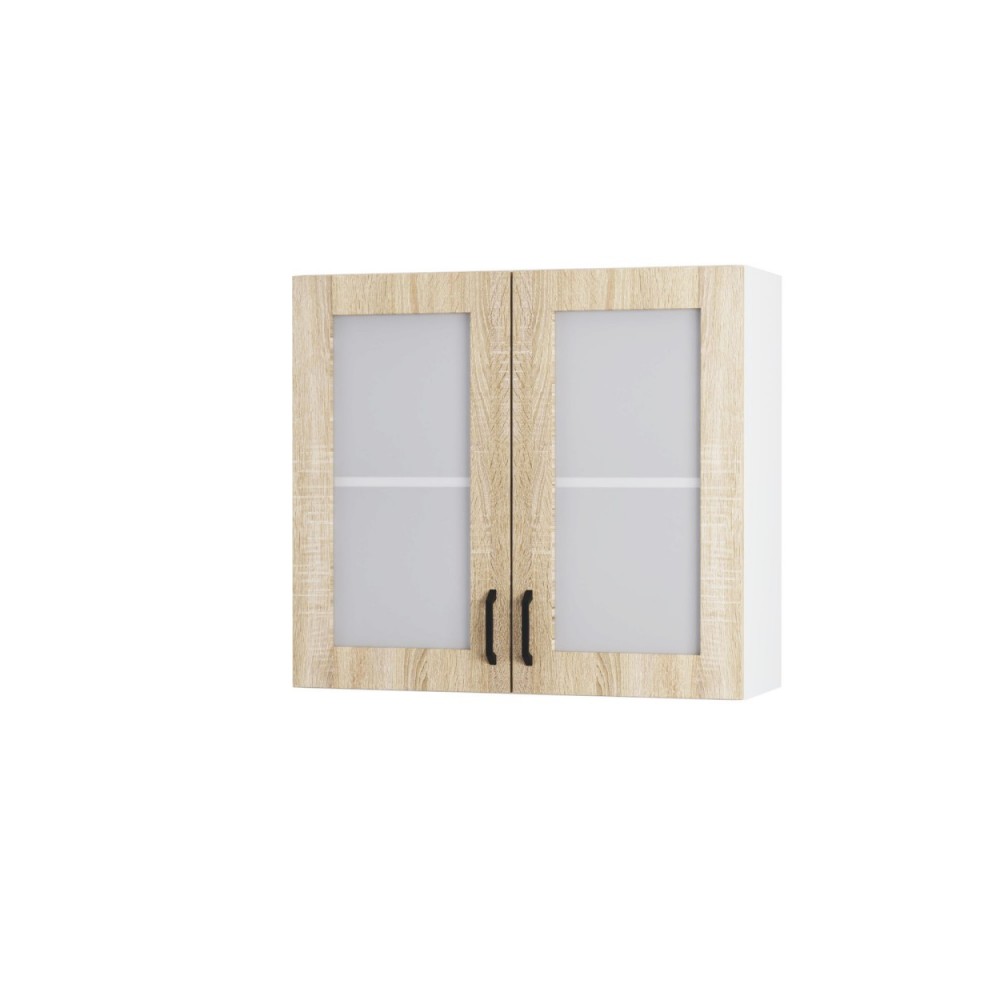 Πάνω ντουλάπι βιτρίνα "MODEST" σε σονόμα χρώμα 80x30x72