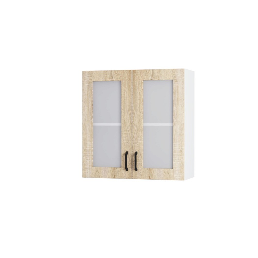 Πάνω ντουλάπι βιτρίνα "MODEST" σε σονόμα χρώμα 70x30x72