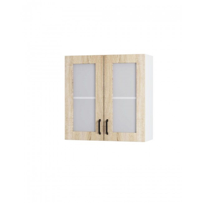 Πάνω ντουλάπι βιτρίνα "MODEST" σε σονόμα χρώμα 70x30x72