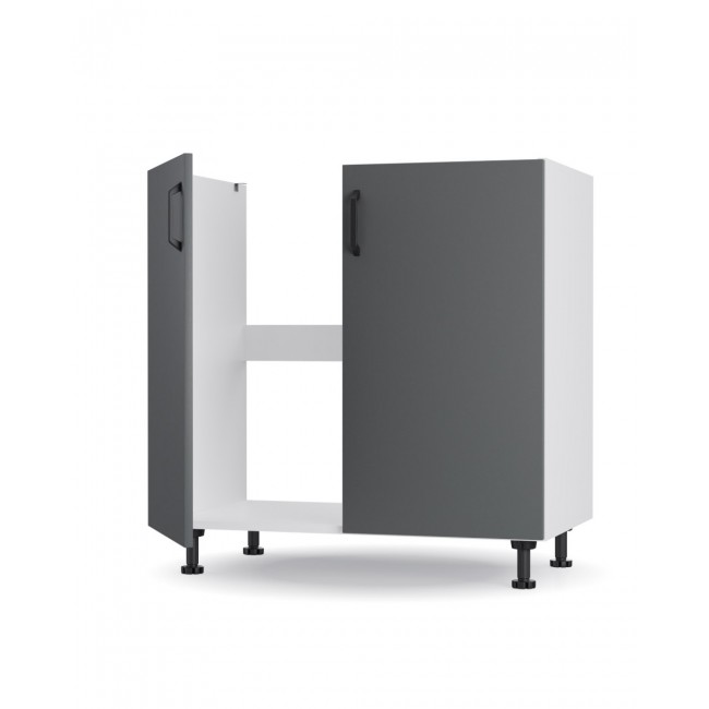 Ντουλάπι νεροχύτη "MODEST" σε ανθρακί χρώμα 80x48x82