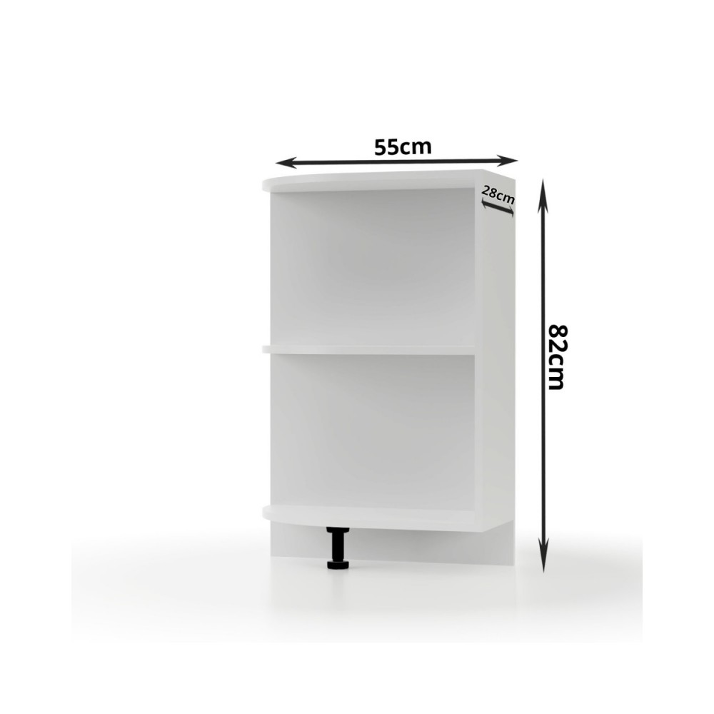 Γωνιακό κάτω ντουλάπι "MODEST" σε λευκό χρώμα 28x55x82