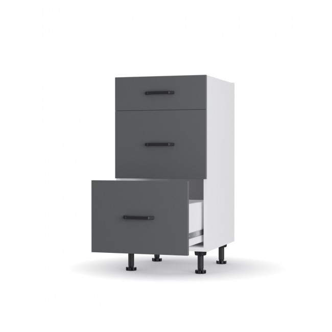 Κάτω ντουλάπι συρταριέρα "MODEST" σε χρώμα ανθρακί 40x48x82